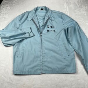 Vintage Distinctive Sportswear Penn State Jacket Blue Zip Up Work Coat USA Made